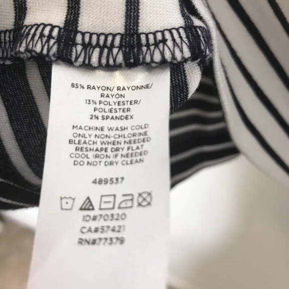 NEW Ann Taylor Womens Colorblock White/Black Stripe Ponte Top Small - Picture 8 of 8